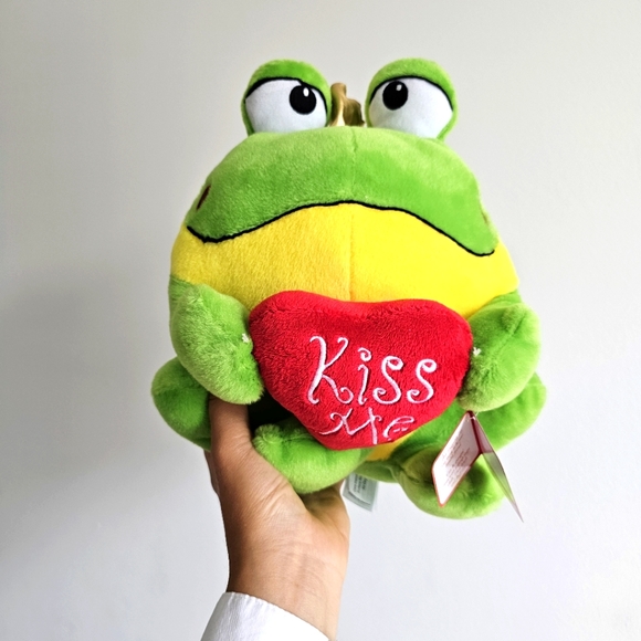 Rare Fiesta Toy Kiss Me Heart Frog Plush Stuffed Animal Valentine's Day Gift - Picture 4 of 14